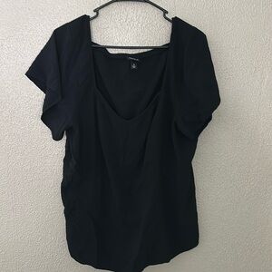 Women’s Plus Torrid Flutter Sleeve Babydoll Style Top, 3/3X, Black